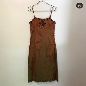 late 90s Free People raw silk dress